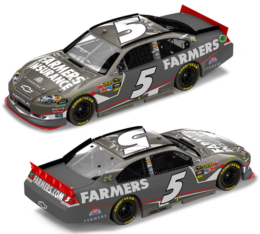 2012 Kasey Kahne #5 Farmers Insurance / Brushed Metal Diecast