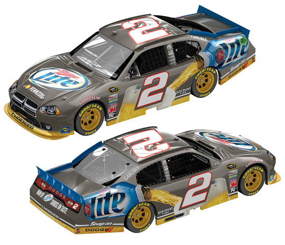 2012 Brad Keselowski #2 Miller Lite / Brushed Metal Diecast