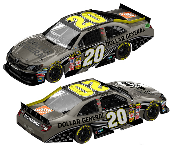 2012 Joey Logano #20 Dollar General / Brushed Metal Diecast