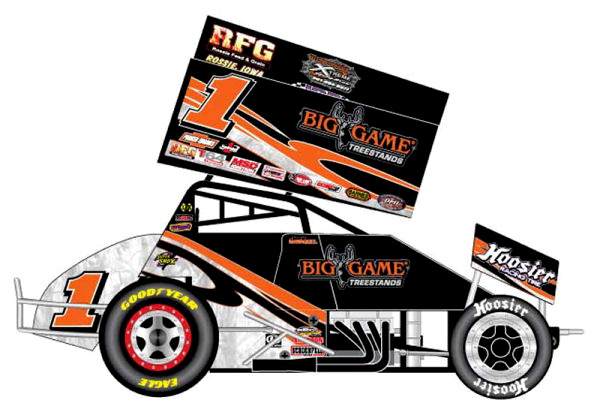 2012 Sammy Swindell #1 Big Game - Dirt Sprint Car 1/18 Diecast