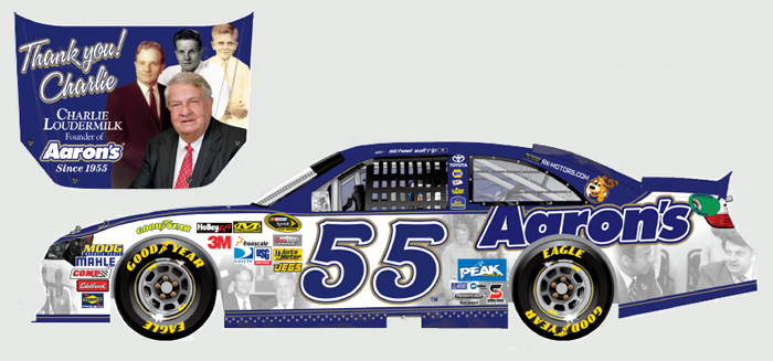 2012 Michael Waltrip #55 Aaron's - Charlie Loudermilk Tribute Diecast