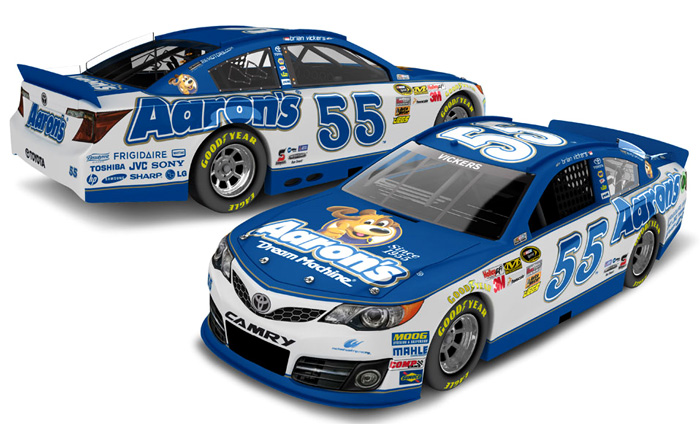 2013 Brian Vickers #55 Aaron's 1/64 Diecast