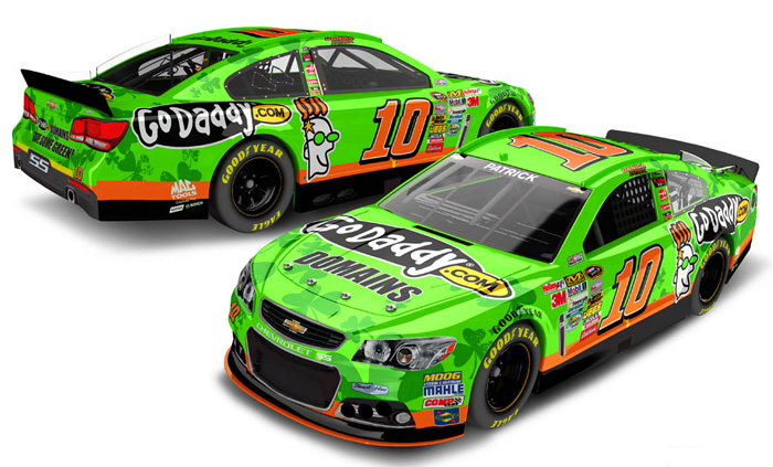 2013 Danica Patrick #10 GoDaddy Domains - Shamrock 1/64 Diecast