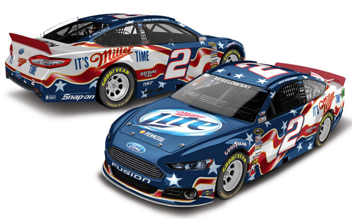 2013 Brad Keselowski #2 Miller Lite - American Salute Diecast