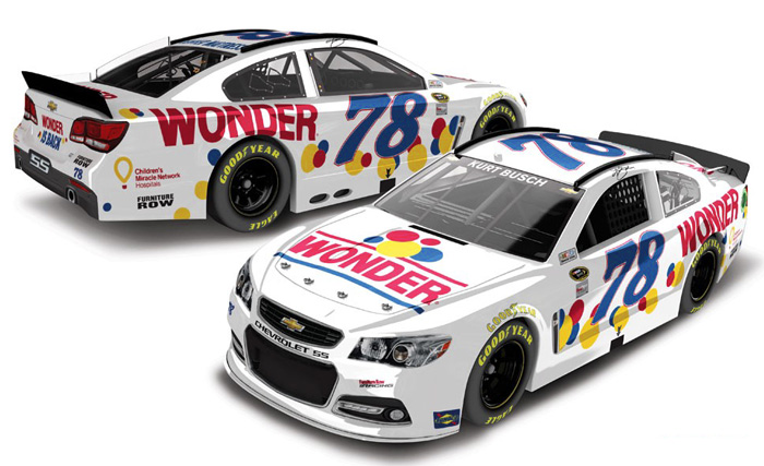 2013 Kurt Busch #78 Furniture Row - Wonder Bread 1/64 Diecast