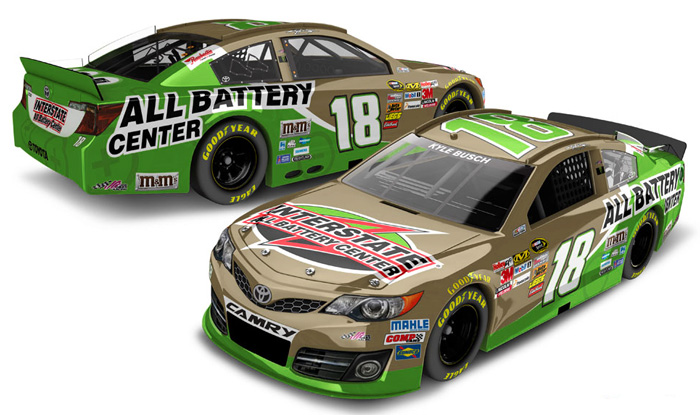 2013 Kyle Busch #18 Interstate All Battery Center 1/64 Diecast