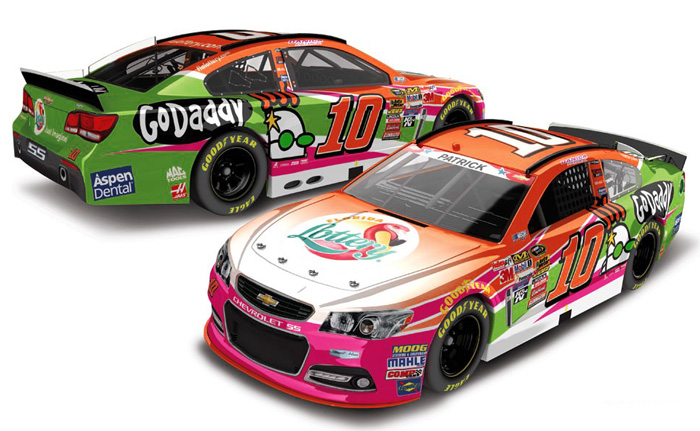 2014 Danica Patrick #10 GoDaddy - Florida Lottery Diecast