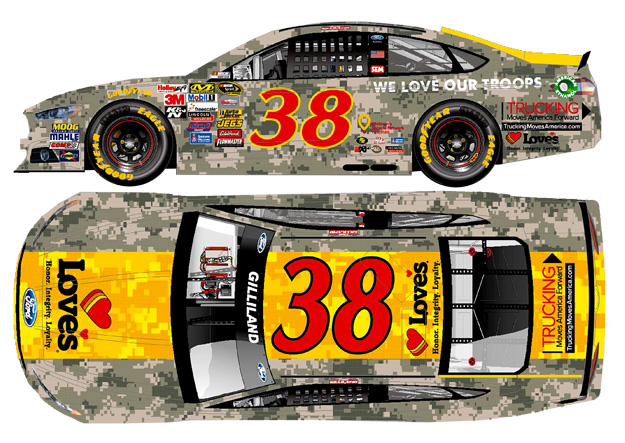 2014 David Gilliland #38 Love's Travel Stops - American Salute 1/64 Diecast