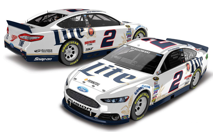 2014 Brad Keselowski #2 Miller Lite White 1/64 Diecast