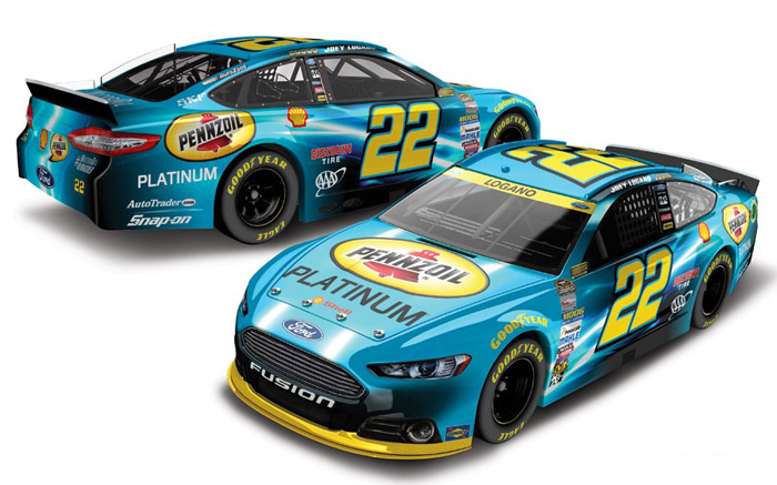 2014 Joey Logano #22 Pennzoil Platinum Blue 1/64 Diecast
