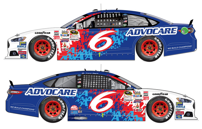 2015 Trevor Bayne #6 AdvoCare - Darlington Throwback Diecast