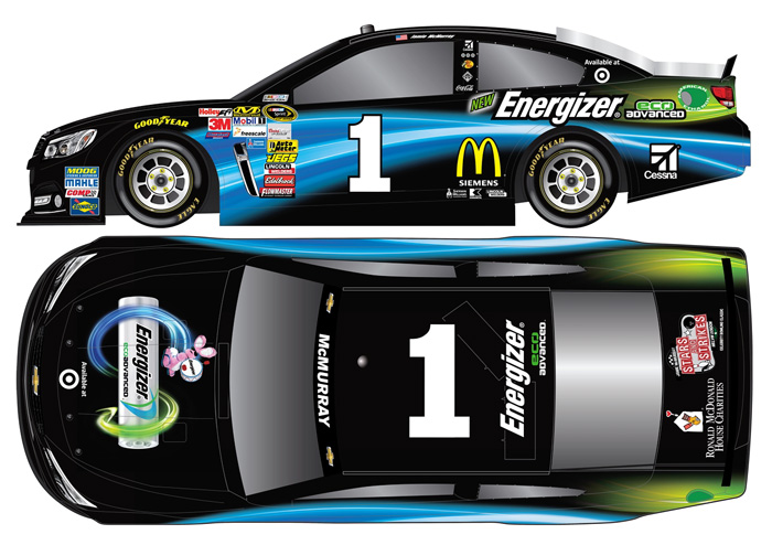 2015 Jamie McMurray #1 Energizer Eco 1/64 Diecast