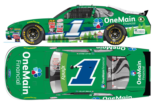 2015 Elliott Sadler #1 OneMain Financial Green Diecast