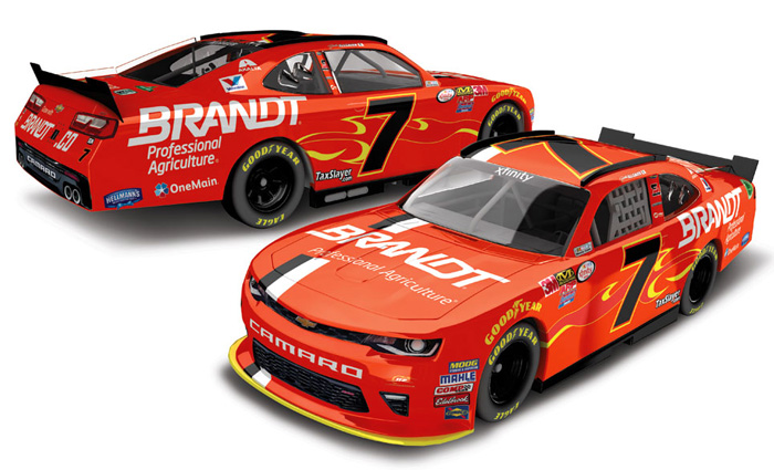 2016 Justin Allgaier #7 Brandt Diecast - Autographed