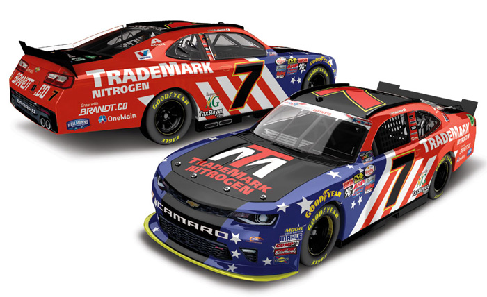 2016 Justin Allgaier #7 TradeMark Nitrogen Diecast - Autographed (Nov)