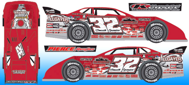 2016 Bobby Pierce #32 Allgayer - Dirt Late Model 1/64 Diecast