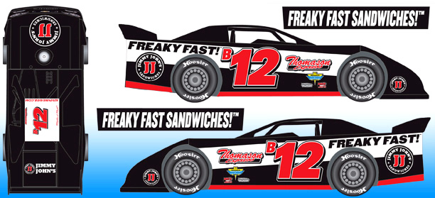 2016 Kevin Weaver #B12 Jimmy John's - Dirt Late Model 1/64 Diecast