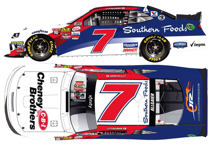 2017 Justin Allgaier #7 Cheney Brothers Diecast - Autographed