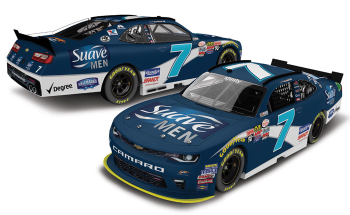 2017 Justin Allgaier #7 Suave Men Diecast - Autographed