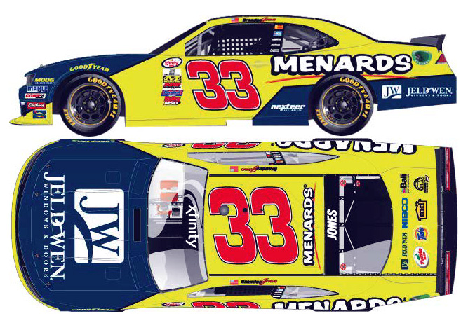 2017 Brandon Jones #33 Menards / JELD-WEN Diecast