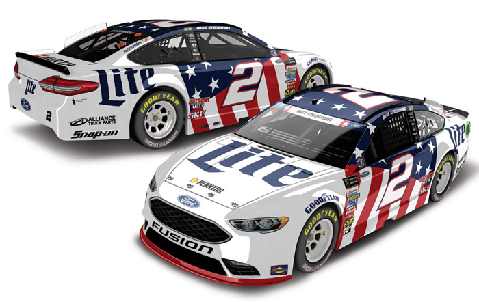 2017 Brad Keselowski #2 Miller Lite Red, White & Blue 1/24 Diecast