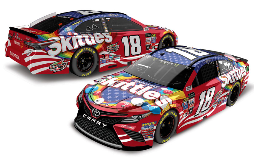 2017 Kyle Busch #18 Skittles Red, White & Blue 1/64 Diecast