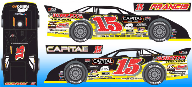2017 Steve Francis #15 Dirt Late Model 1/64 Diecast