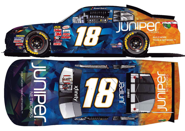 2017 Daniel Suarez #18 Juniper Networks Diecast