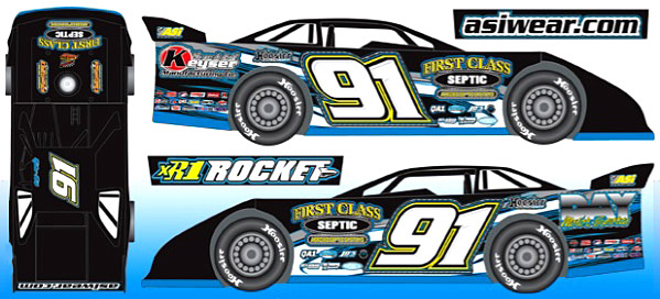 2017 Tyler Erb #91 First Class Septic - Dirt Late Model Diecast