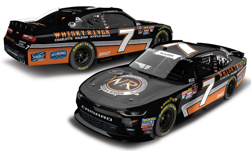 2018 Justin Allgaier #7 Whiskey River 1/24 Diecast