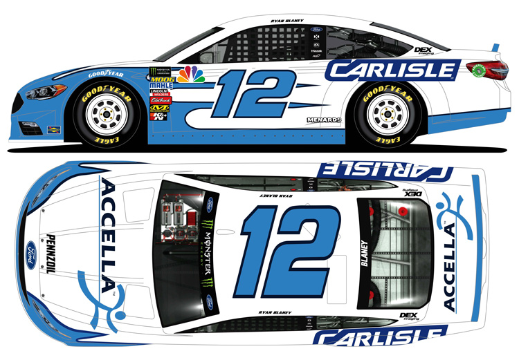 2018 Ryan Blaney #12 Accella / Carlisle 1/24 Diecast
