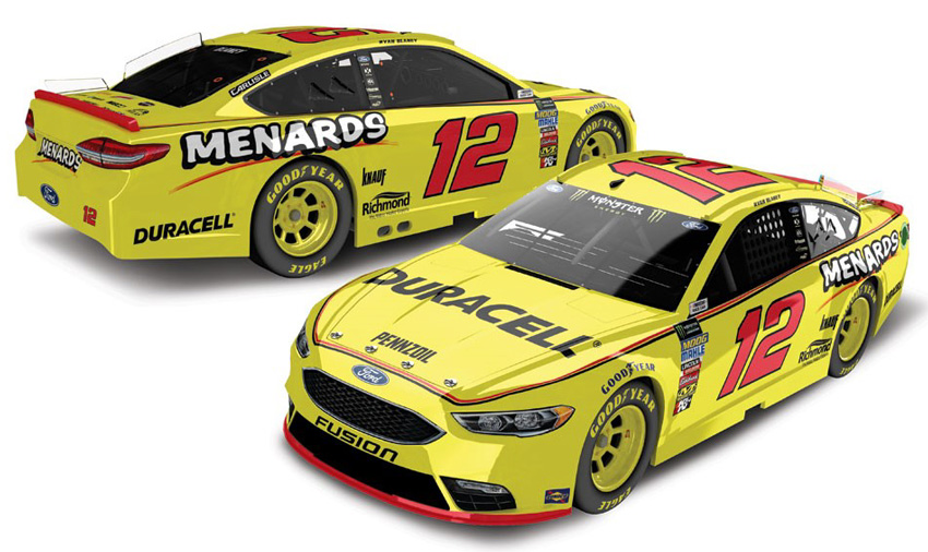 2018 Ryan Blaney #12 Duracell / Menards 1/64 Diecast