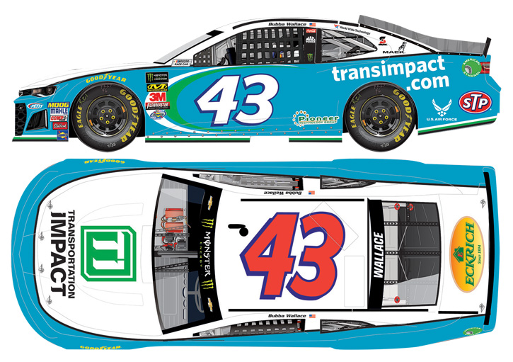 2018 Bubba Wallace #43 Transportation Impact 1/24 Diecast