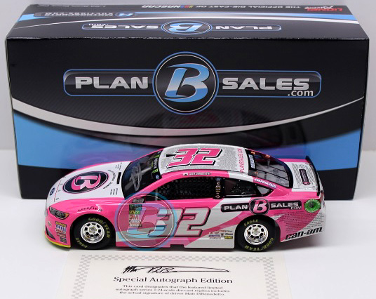 2018 Matt DiBenedetto #32 Plan B Sales Pink 1/24 Diecast - Autographed