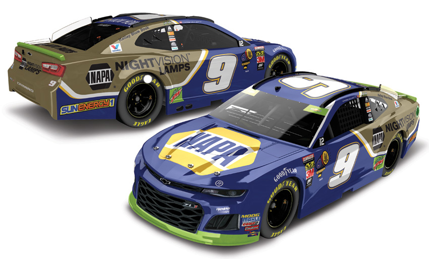 2018 Chase Elliott #9 NAPA Nightvision Lamps 1/24 Diecast