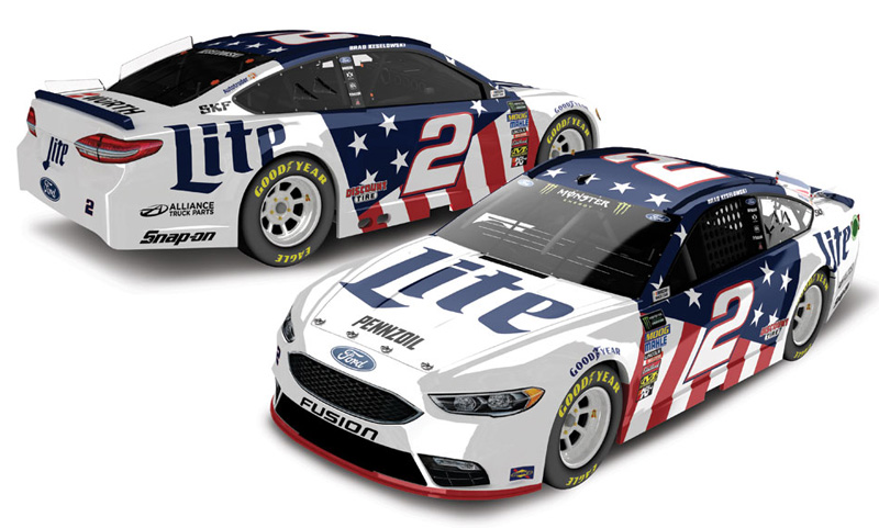 2018 Brad Keselowski #2 Miller Lite Patriotic Diecast