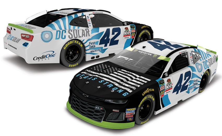 2018 Kyle Larson #42 DC Solar - Vegas Strong 1/24 Diecast - Autographed