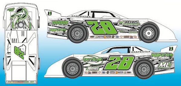 2018 Tyler Carpenter #28 Dirt Late Model 1/24 Diecast