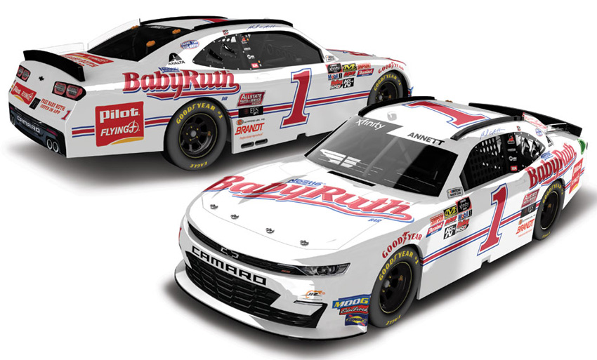 2019 Michael Annett #1 Baby Ruth - Darlington Throwback 1/64 Diecast