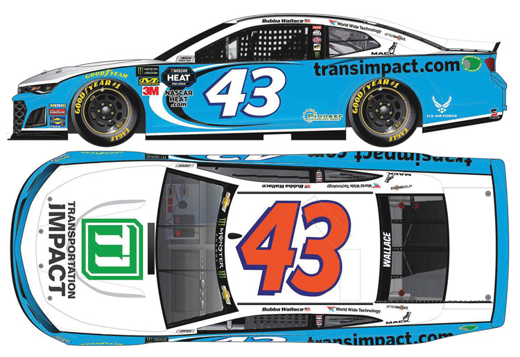 2019 Bubba Wallace #43 Transportaion Impact 1/24 Diecast