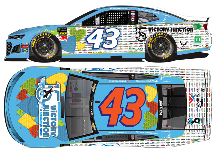 2019 Bubba Wallace #43 Victory Junction Mosaic 1/24 Diecast