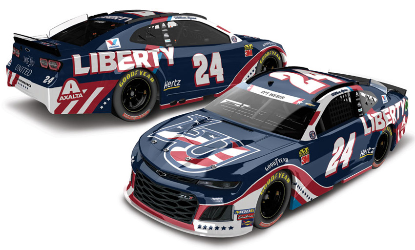 2019 William Byron #24 Liberty University Patriotic 1/24 Diecast