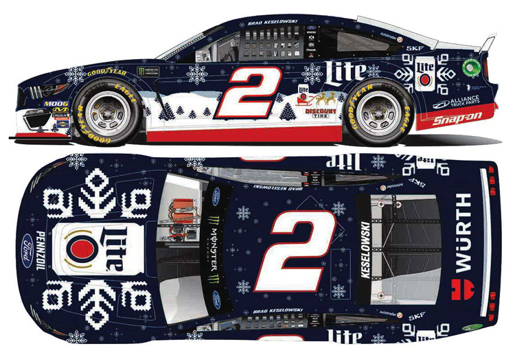 2019 Brad Keselowski #2 Miller Lite Holiday Knitware 1/64 Diecast