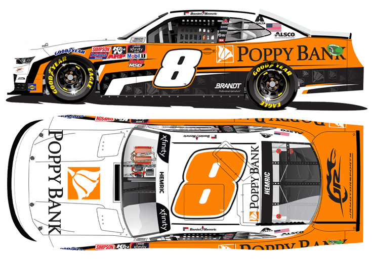 2020 Daniel Hemric #8 Poppy Bank 1/24 Diecast