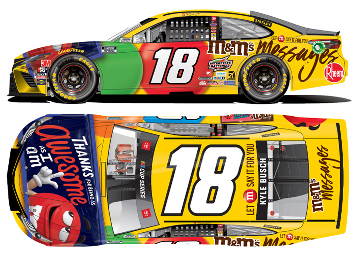 2020 Kyle Busch #18 M&M's Messages Blue 1/64 Diecast