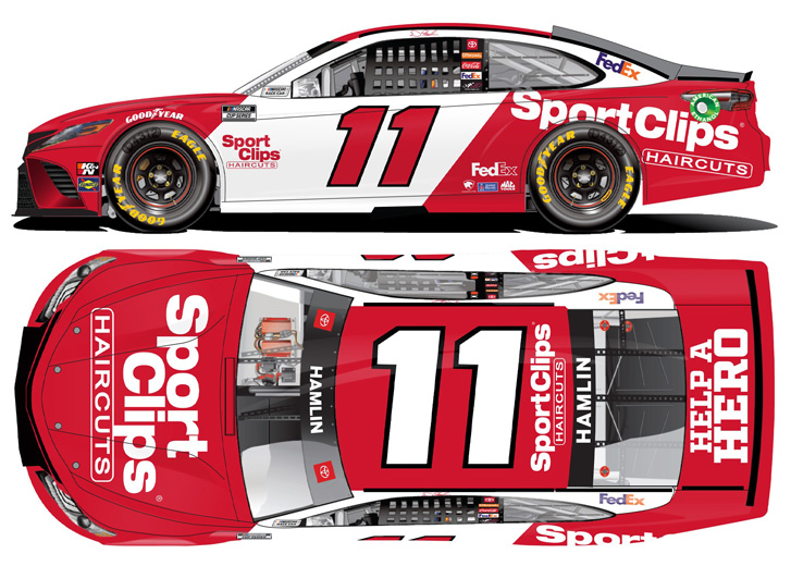 2021 Denny Hamlin #11 Sport Clips - Darlington Throwback 1/24 Diecast