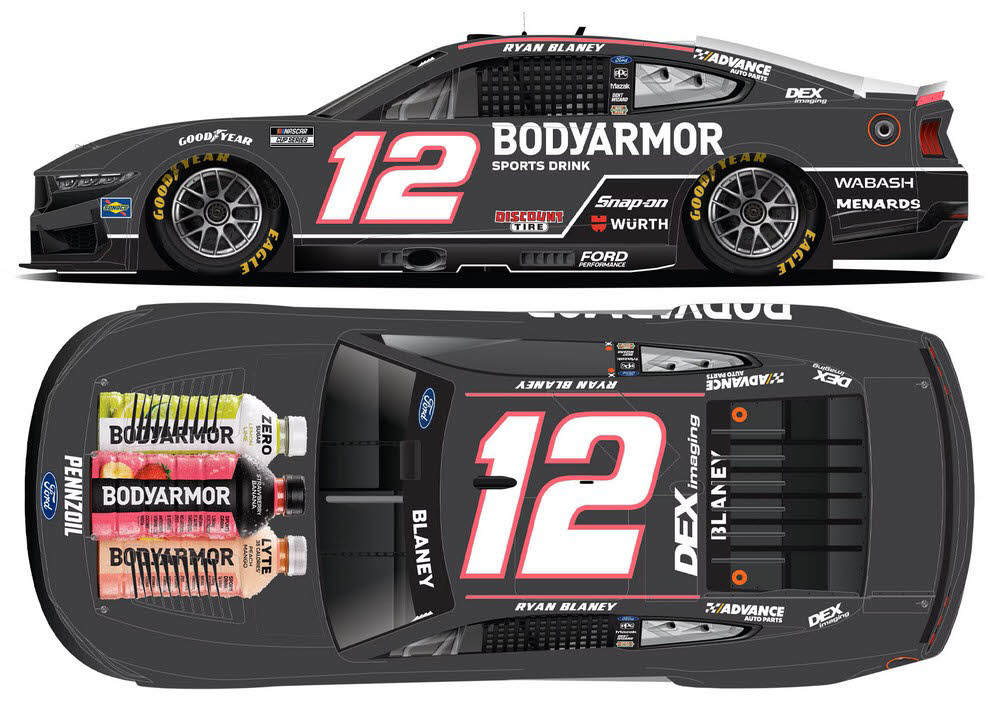 2025 Ryan Blaney #12 BODYARMOR Black 1/64 Diecast