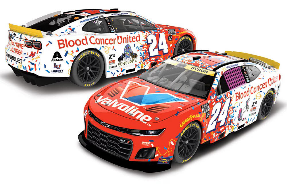 2025 William Byron #24 Valvoline Blood Cancer United 1/64 Diecast