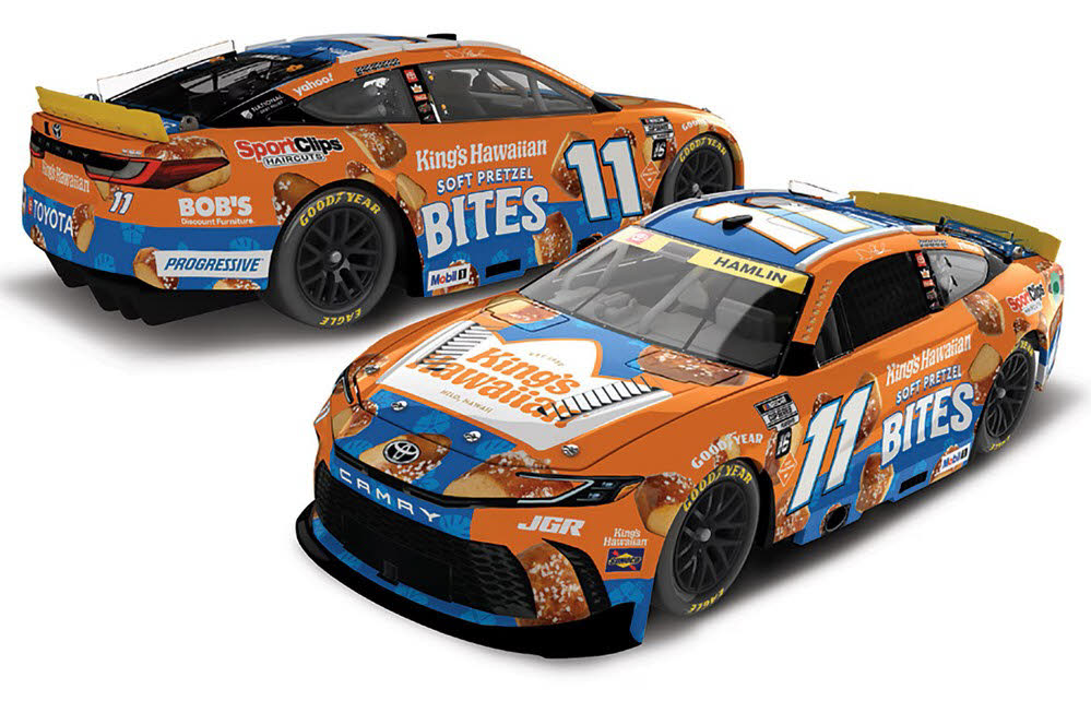 2025 Denny Hamlin #11 King's Hawaiian Soft Pretzel Bites 1/64 Diecast