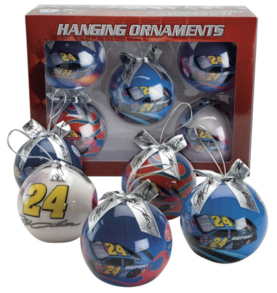 #24 Jeff Gordon 5pc Christmas Ornament Set